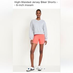 Old Navy High-Waisted Coral Biker Shorts Valentine NWT